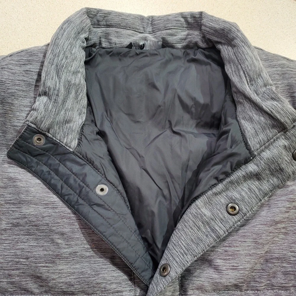 The North Face Mens Gray 550 Down Snap Neck Pullover Puffer Jacket Large